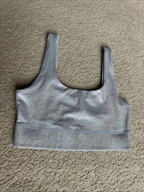 Shimmery Iridescent Fabletics Scoop Neck Sports Bra in small